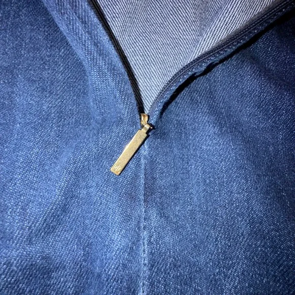 Ralph Lauren LRL Women's 6 Chambray Denim Bell Sleeve Shift Dress Festival 70's - Picture 11 of 14